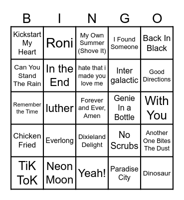 Game 1: Boots, Beats & Bingo Card