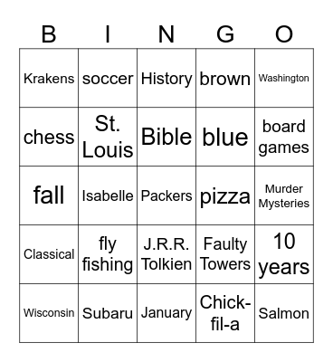 Pastor Archer Bingo Card