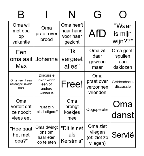BINGO Card