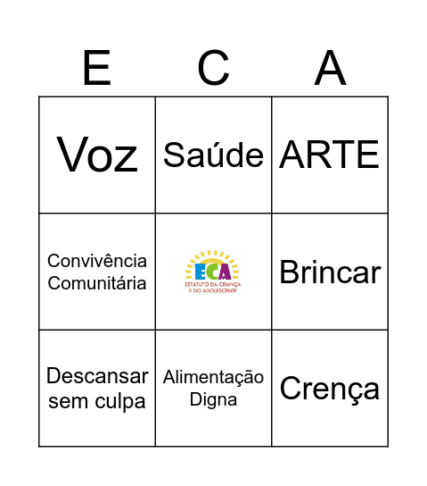 BINGO DOS DIREITOS Bingo Card