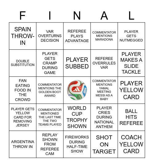 SAFE-HUB WORLD CUP Bingo Card