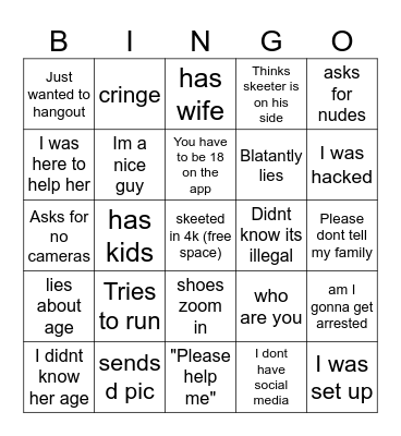 SKEETER JEAN Bingo Card