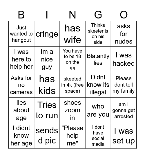 SKEETER JEAN Bingo Card