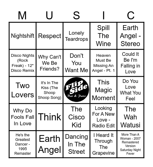MOTOWN OLDIES Bingo Card