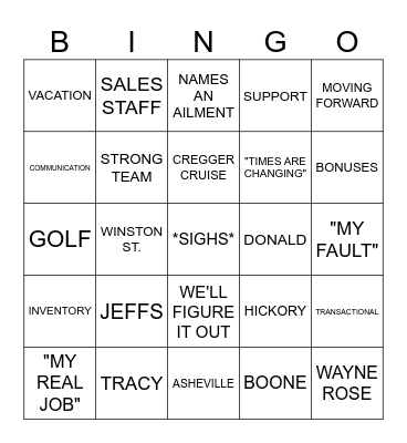 EGO Bingo Card