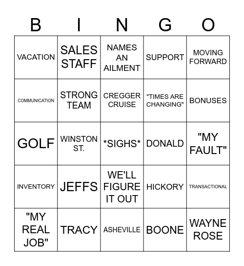 EGO Bingo Card
