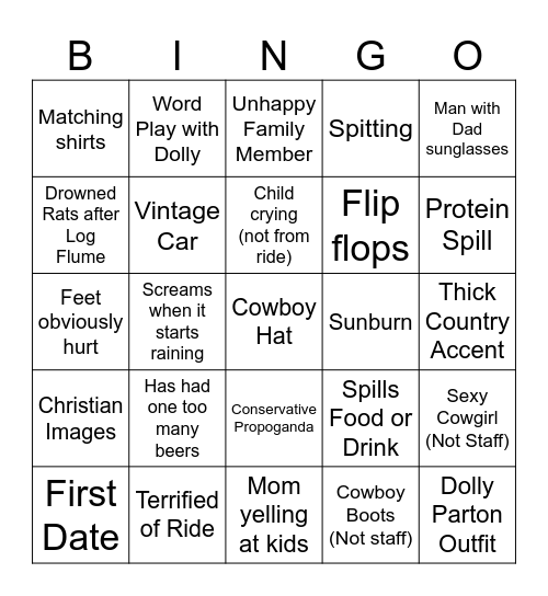 Dollywood Bingo Card