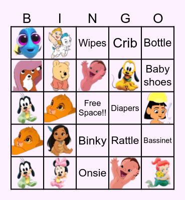 Disney Baby Bingo Card