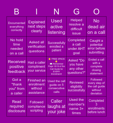 🎉📞 Call Guide Bingo Wednesday 📞🎉 Bingo Card