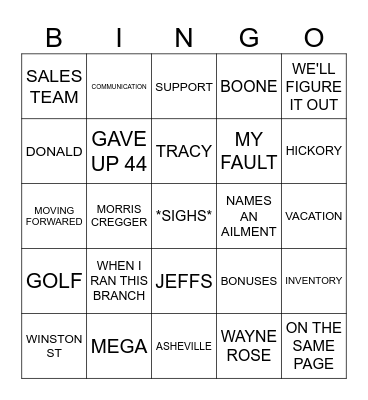 EGO Bingo Card