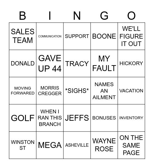 EGO Bingo Card