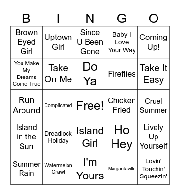 Summer Vibes! Bingo Card