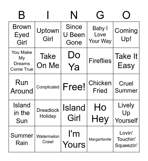 Summer Vibes! Bingo Card