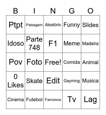 Insta Bingo Card
