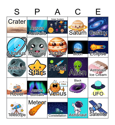 SPACE Bingo Card