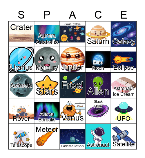 SPACE Bingo Card
