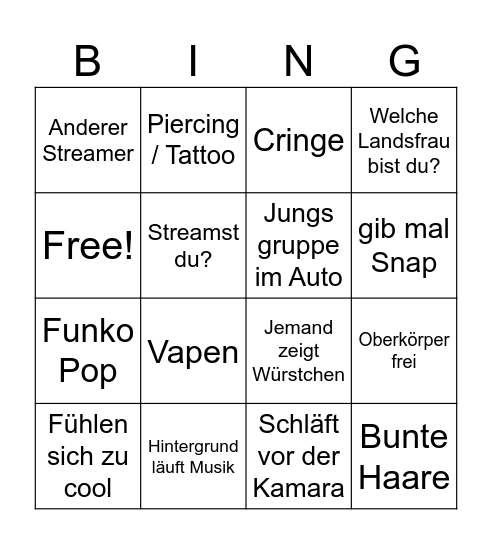 Naschii Bingo Card
