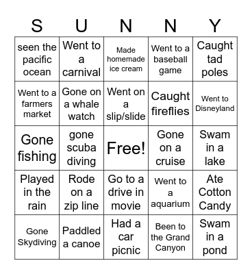 Have Your Ever? Bingo Card