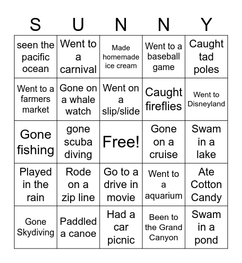 Have Your Ever? Bingo Card