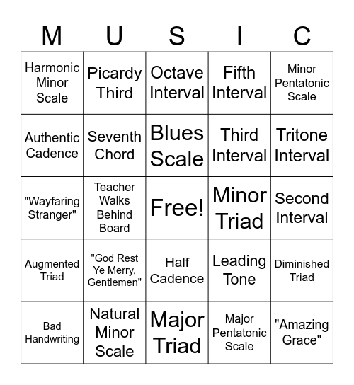 Camp Theory Bingo Card