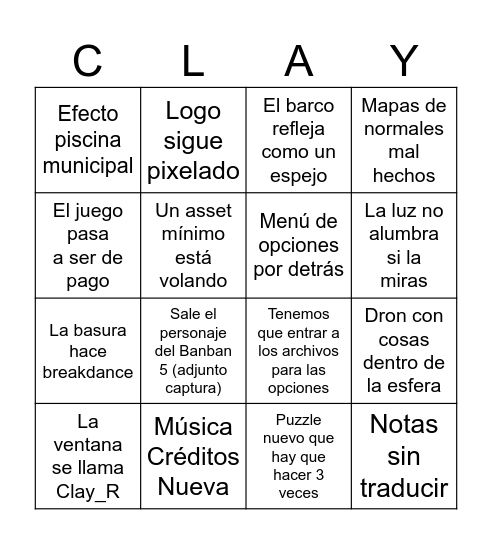 Bingo del Banban 1: Rehacido Bingo Card