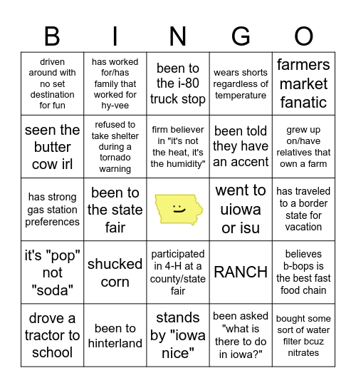 IOWAN BINGO Card