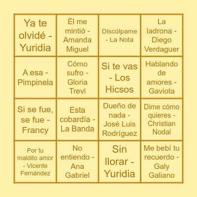 🎵 BINGO MUSICAL 🎵 Bingo Card