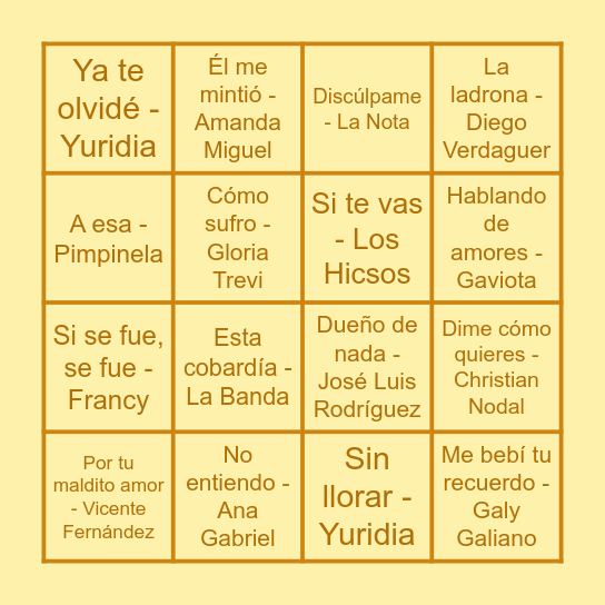 🎵 BINGO MUSICAL 🎵 Bingo Card