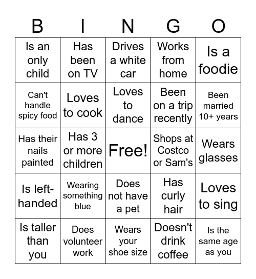 Find the Baby Shower Guest Bingo Card