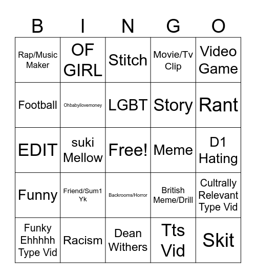 Tiktok 2026 Bingo Card