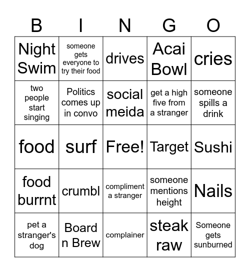 o Bingo Card
