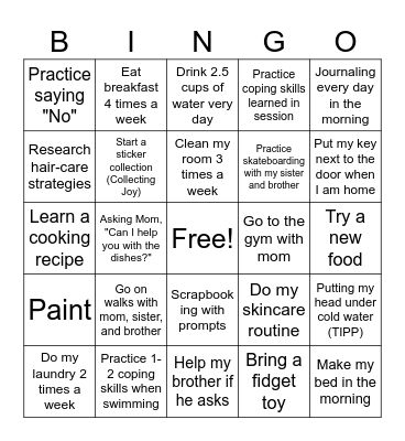 Evie's Bingo! Bingo Card