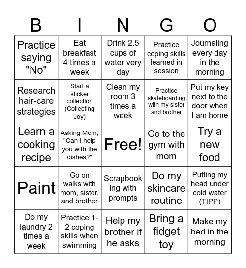 Evie's Bingo! Bingo Card