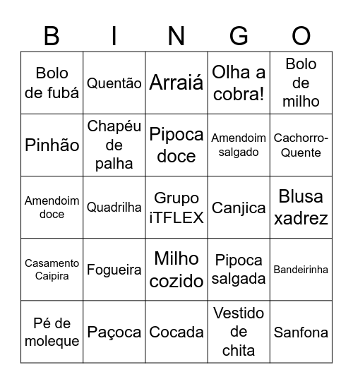Happy Hour Julino do Grupo iTFLEX Bingo Card