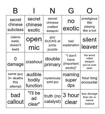 lfg bingor Bingo Card