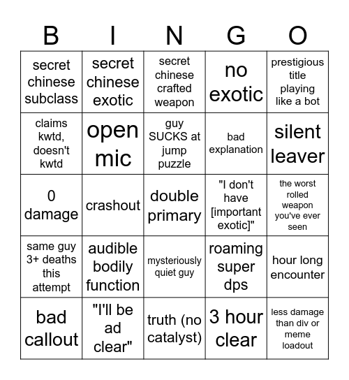lfg bingor Bingo Card