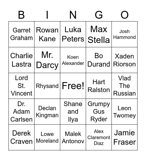 RTTBC Book Boyfriends Bingo Card