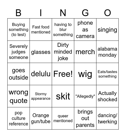 Layze Bingo Card