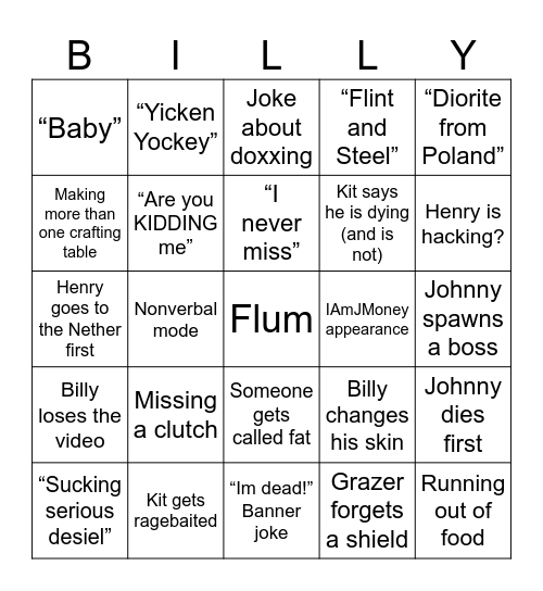 BLOX BINGO Card
