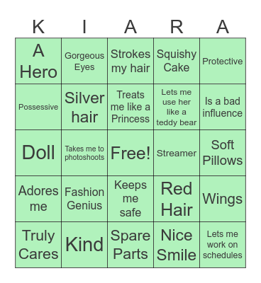 Are you Kiara's Type? Bingo Card