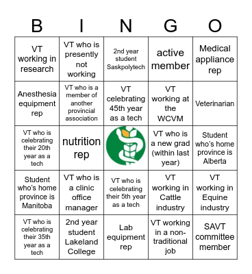 SAVT Conference Bingo Card