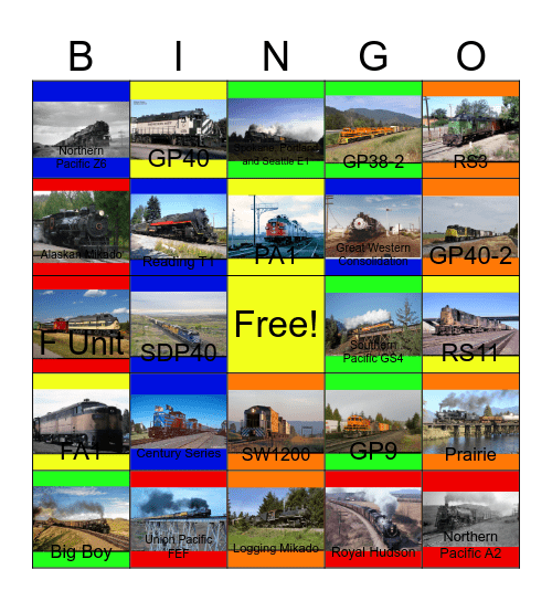 The Northern Pacific and other Railroads of the Northwestern Region Bingo Card