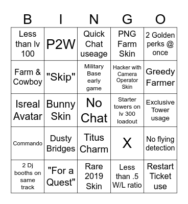 tds matchmaking shithole bing card Bingo Card