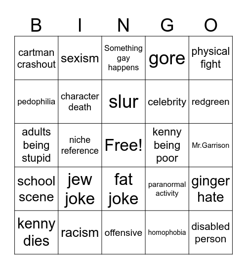 SP Bingo Card