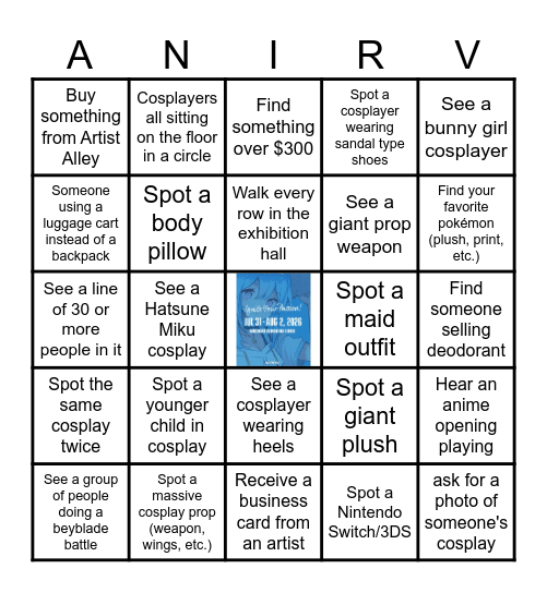 anirevo 2026 bingo cards Bingo Card