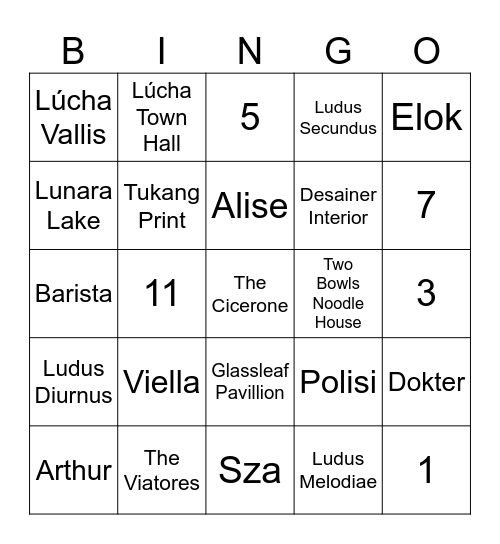 Sandra Portman Bingo Card