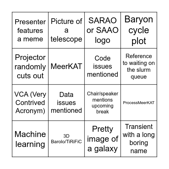 Student Talk Bingo Card