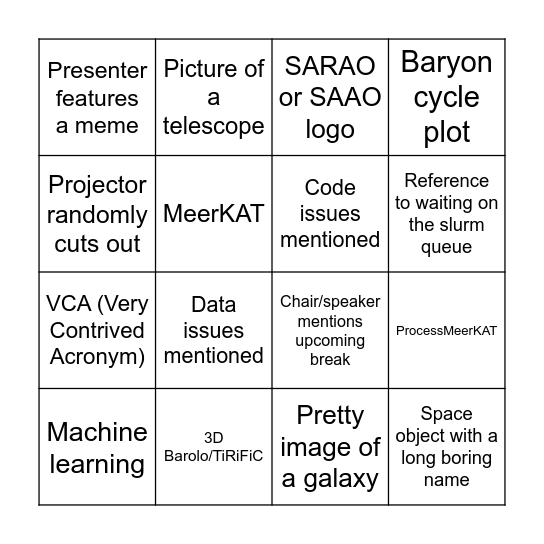 Student Talk Bingo Card