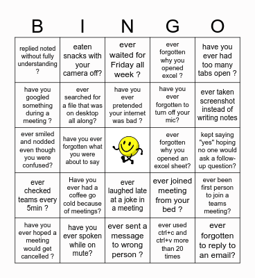 Bingo office EditionH Bingo Card