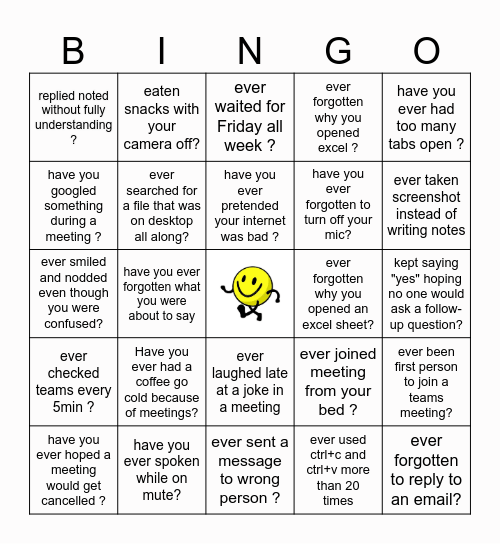 Bingo office EditionH Bingo Card